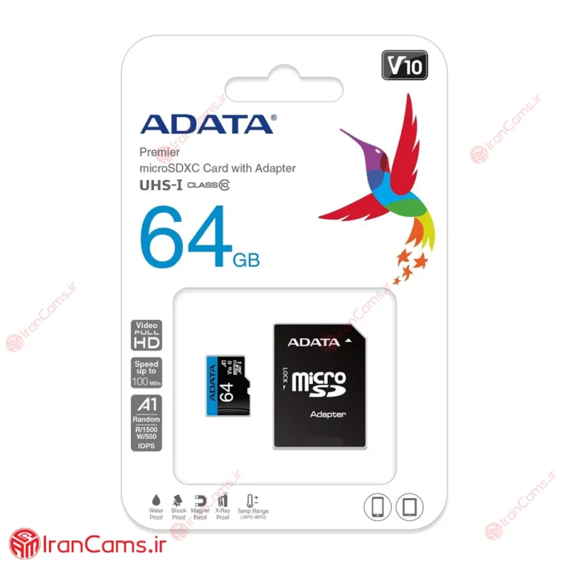 رم میکرو اس دی Micro SD 64 گیگ ای دیتا ADATA V10 64GB irancams.ir